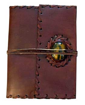 Leather blank book w/ cord