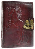 Unicorn leather blank book w/ latch