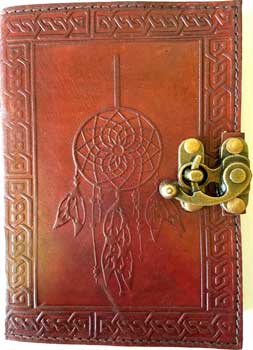 Dreamcatcher leather blank book w/ latch