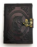 Unicorn leather blank book w/ latch