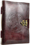 Pentagram leather blank book w/ latch