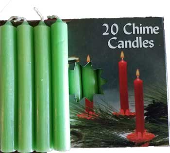 1/2" Apple Green Chime candle 20 pack